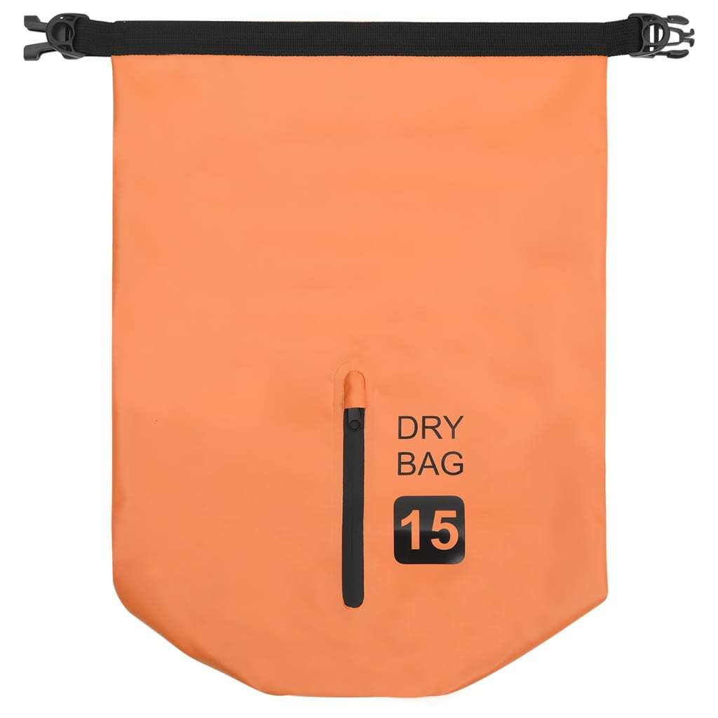 Dry Bag with Zipper 4 gal PVC - Orange - BagNook