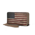 Load image into Gallery viewer, (taupe)Uriel Vegan Leather Women FLAG Wristlet by Mia K - BagNook