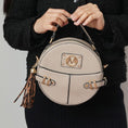 Load image into Gallery viewer, (taupe)Gayle Crossbody Round Handbag Purse by Mia k. - BagNook