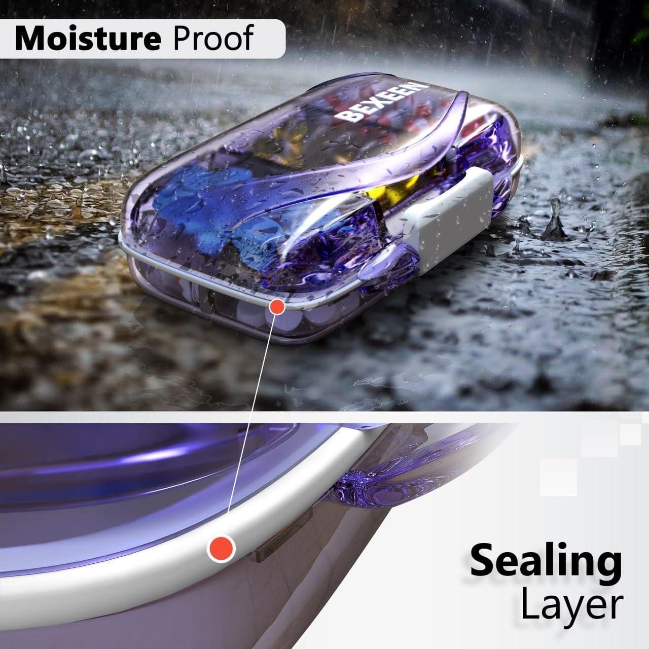 Travel Pill Organizer - 7 Compartments - Purple - BagNook