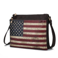 Load image into Gallery viewer, (chocolate)Madeline Vegan Leather Flag Women Crossbody by Mia K - BagNook