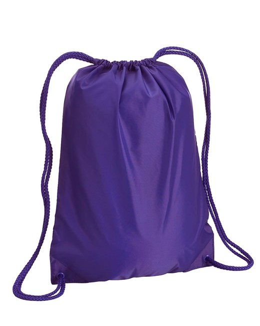 (purple)Drawstring Backpack 14" x 18" - bagNook