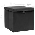 Load image into Gallery viewer, Storage Boxes with Covers 4 pcs 11x11x11in - Black - BagNook