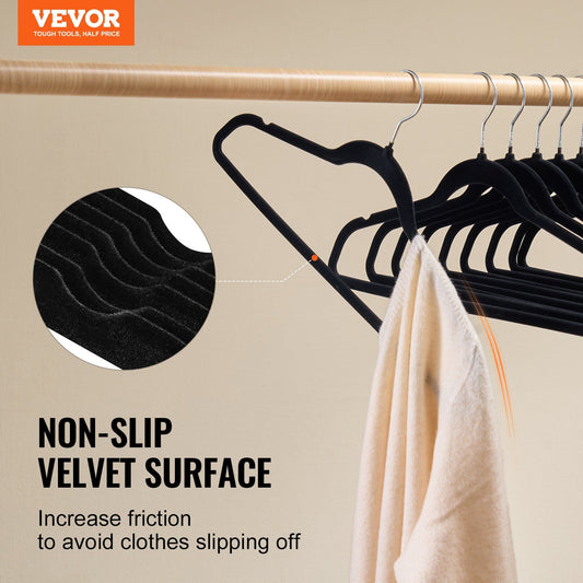 50 Non-Slip Velvet hangers, 360 swivel hook - bagNook.com