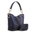 Load image into Gallery viewer, (navy)Wandy Soft Vegan Leather Hobo & Wallet Set by Mia K - BagNook