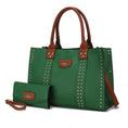Load image into Gallery viewer, (green)Davina Tote Set w/wallet her Crossover Womens Purse by Mia K - BagNook