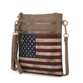 Load image into Gallery viewer, (taupe)Genesis Vegan Leather Flag Women Crossbody by Mia k - BagNook