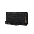 Load image into Gallery viewer, (black)Eve Vegan Leather Crocodile Embossed Wristlet by Mia K - BagNook