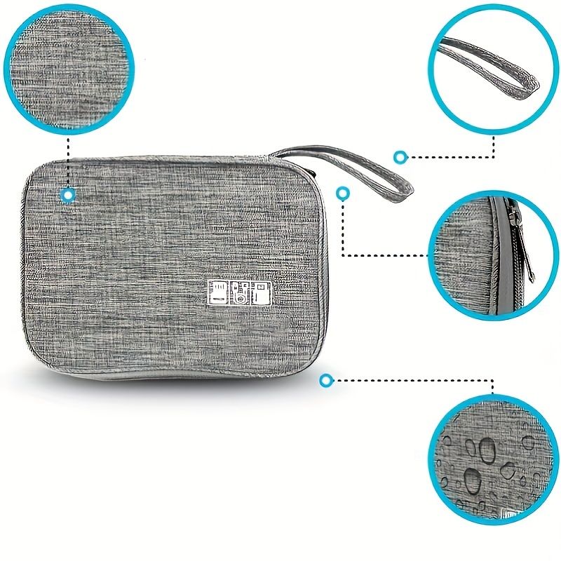 (grey)Multifunctional Data Cable Organizer Storage Case - BagNook