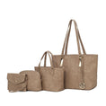 Load image into Gallery viewer, (taupe)Arya 4pc Signature Vegan Leather Tote Bag Set by Mia K - BagNook