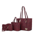 Load image into Gallery viewer, (burgundy)Arya 4pc Signature Vegan Leather Tote Bag Set by Mia K - BagNook