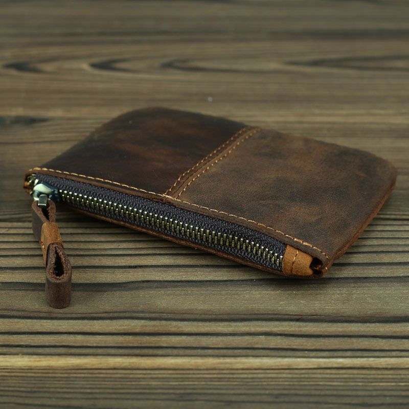 The Cael | Handmade Leather Coin Purse w/Zipper - BagNook