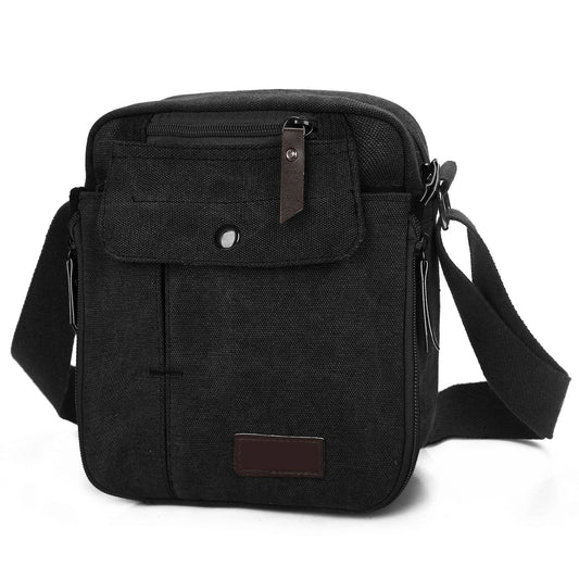 (black)Unisex Canvas Lightweight Crossbody Bag - BagNook