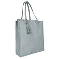 Load image into Gallery viewer, Maud Book Shop Tote - Upcycled Leather - Cool Grey - BagNook