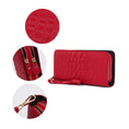 Load image into Gallery viewer, (red)Eve Vegan Leather Crocodile Embossed Wristlet by Mia K - BagNook