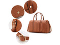 Load image into Gallery viewer, (brown)Luana Quilted Vegan Leather Duffel Bag by Mia k - BagNook