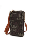 Load image into Gallery viewer, (brown)Cossetta Two-in-One Cell Phone Crossbody Wristlet by Mia k - BagNook
