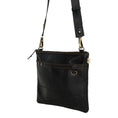 Load image into Gallery viewer, Brook Wide Crossbody - Upcycled Leather - Black - BagNook