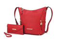 Load image into Gallery viewer, (red)Lux Hobo Bag with Wallet by Mia K - BagNook