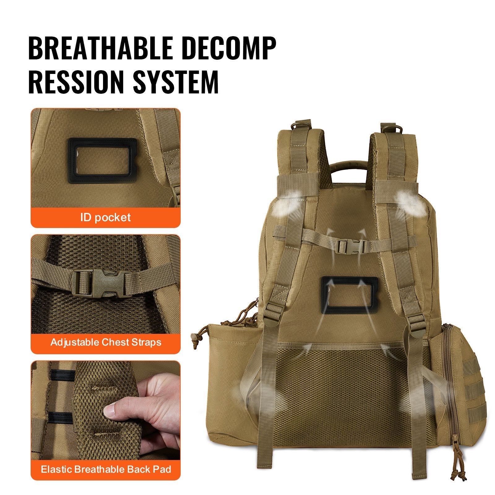 VEVOR Tactical Range Backpack for 6 Pistols - Brown - BagNook