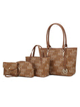 Load image into Gallery viewer, (tan)Alexy M Signature 4pc Tote Set by Mia k - BagNook