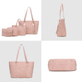 Load image into Gallery viewer, (rose pink)Arya 4pc Signature Vegan Leather Tote Bag Set by Mia K - BagNook
