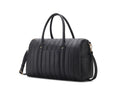 Load image into Gallery viewer, (black)Luana Quilted Vegan Leather Duffel Bag by Mia k - BagNook