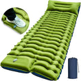 Load image into Gallery viewer, (green)Green inflatable camping mattress with a foot pump on a white background - bagNook