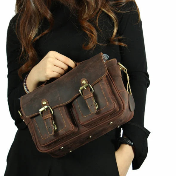 The Faust Leather Camera Bag | Vintage Messenger Bag - BagNook