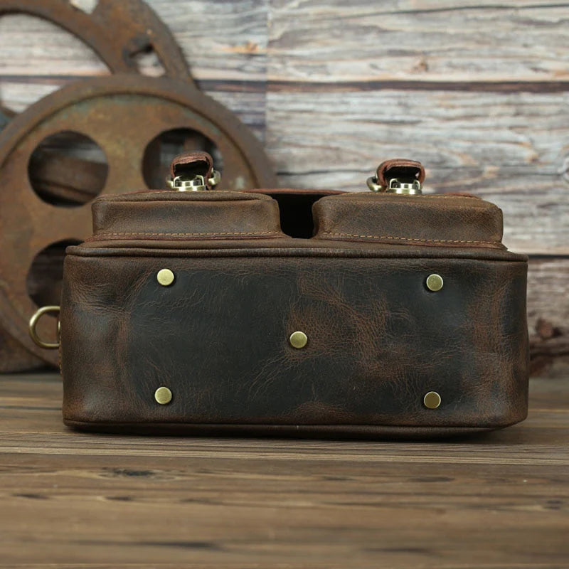 The Faust Leather Camera Bag | Vintage Messenger Bag - BagNook