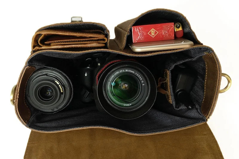 The Faust Leather Camera Bag | Vintage Messenger Bag - BagNook