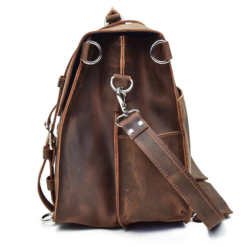 (brown)The Gustav Messenger Bag | Large Vintage Leather Bag - BagNook