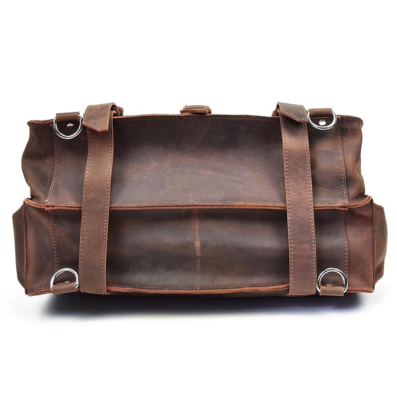 (brown)The Gustav Messenger Bag | Large Vintage Leather Bag - BagNook
