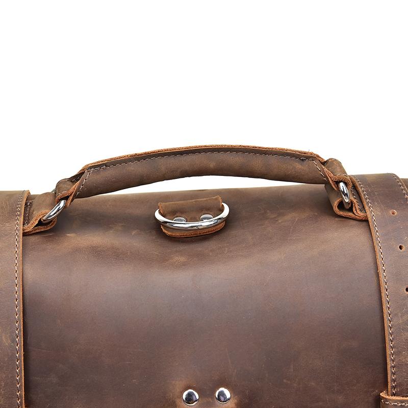 (brown)The Gustav Messenger Bag | Large Vintage Leather Bag - BagNook