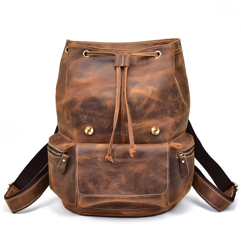 (brown)The Hagen Backpack | Vintage Leather Backpack - BagNook