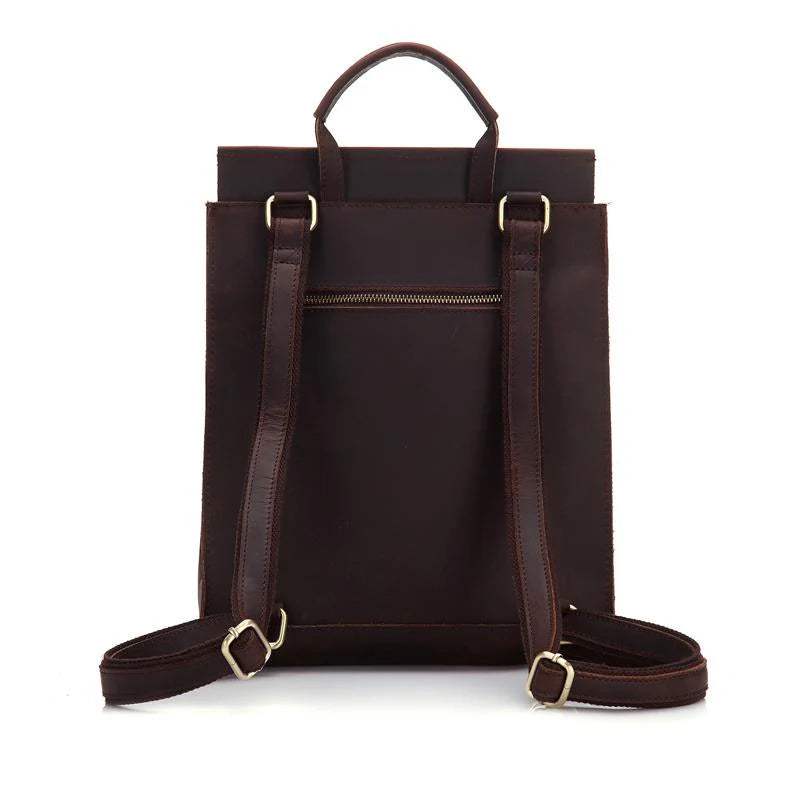 The Gyda Backpack | Vintage Leather Travel Backpack w/adj Straps - BagNook