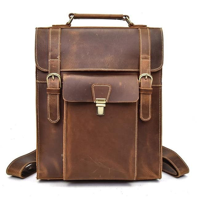 (brown)The Vali Backpack | Handmade Vintage Leather - BagNook