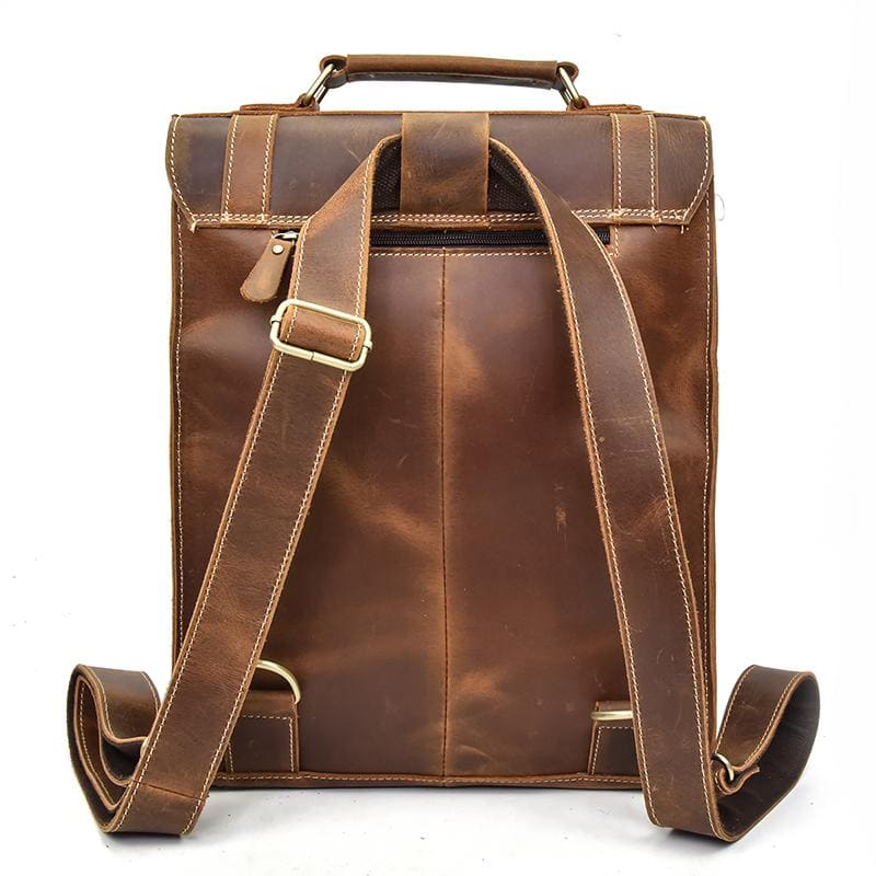 (brown)The Vali Backpack | Handmade Vintage Leather - BagNook