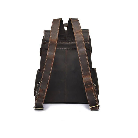 (dark brown)The Helka Backpack | Genuine Vintage Leather Backpack - BagNook