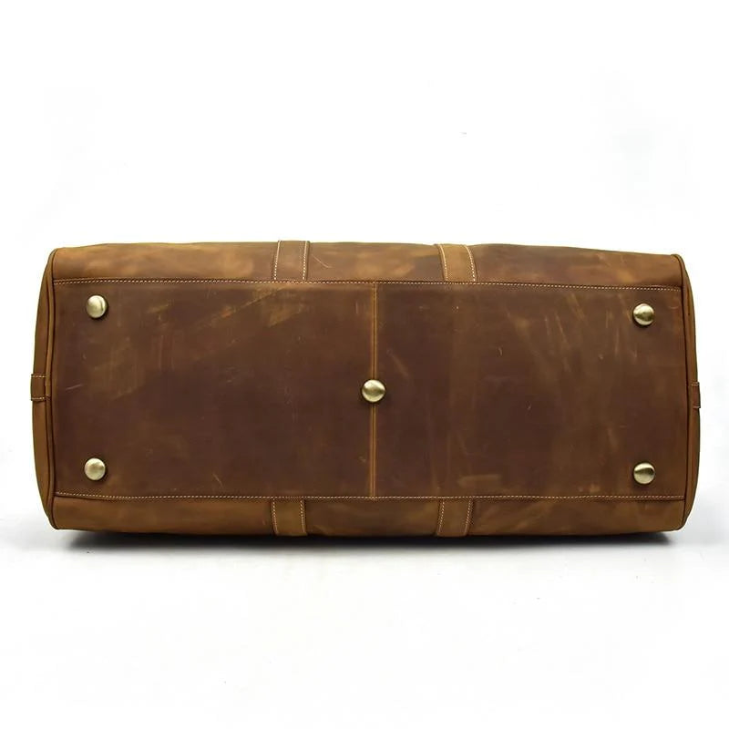 (brown)The Bjarke Weekender | Handcrafted Leather Duffel - BagNook