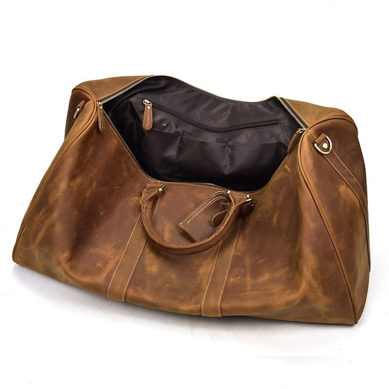 (brown)The Bjarke Weekender | Handcrafted Leather Duffel - BagNook