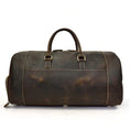 Load image into Gallery viewer, (dark brown)The Bard Weekender | Handmade Leather Duffel - BagNook