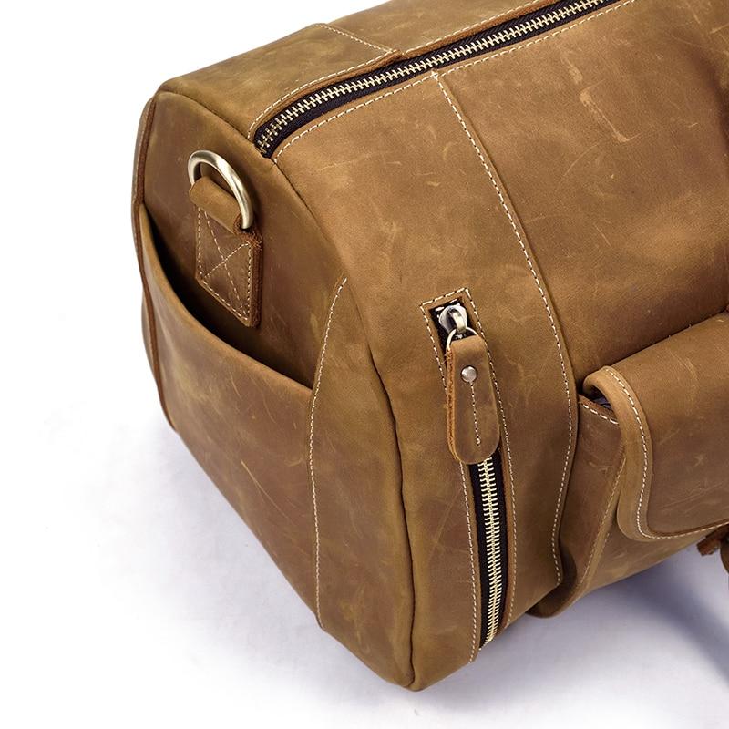 (brown)The Bard Weekender | Handmade Leather Duffel - BagNook