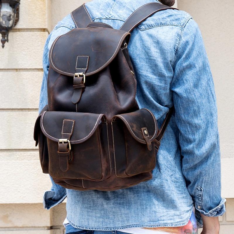 (dark brown)The Asmund Backpack | Genuine Leather Rucksack - BagNook