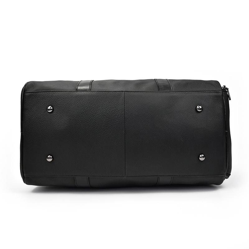 (black)The Endre Weekender | Vintage Leather Duffle Bag - BagNook