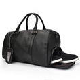 Load image into Gallery viewer, (black)The Endre Weekender | Vintage Leather Duffle Bag - BagNook