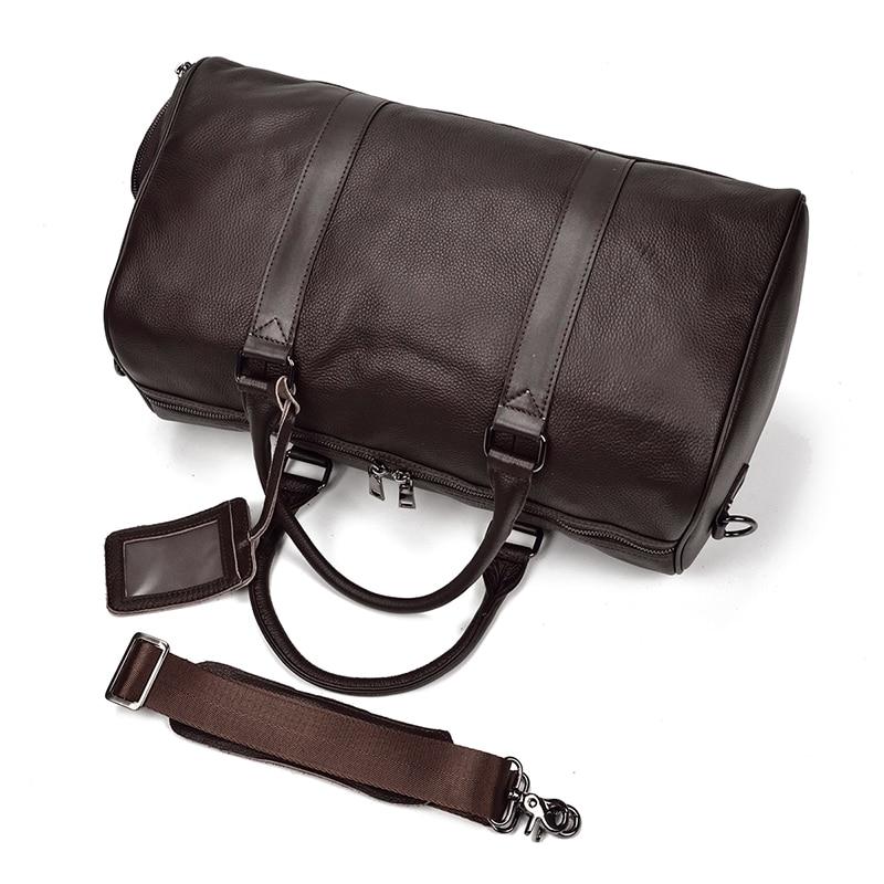 (brown)The Endre Weekender | Vintage Leather Duffle Bag - BagNook