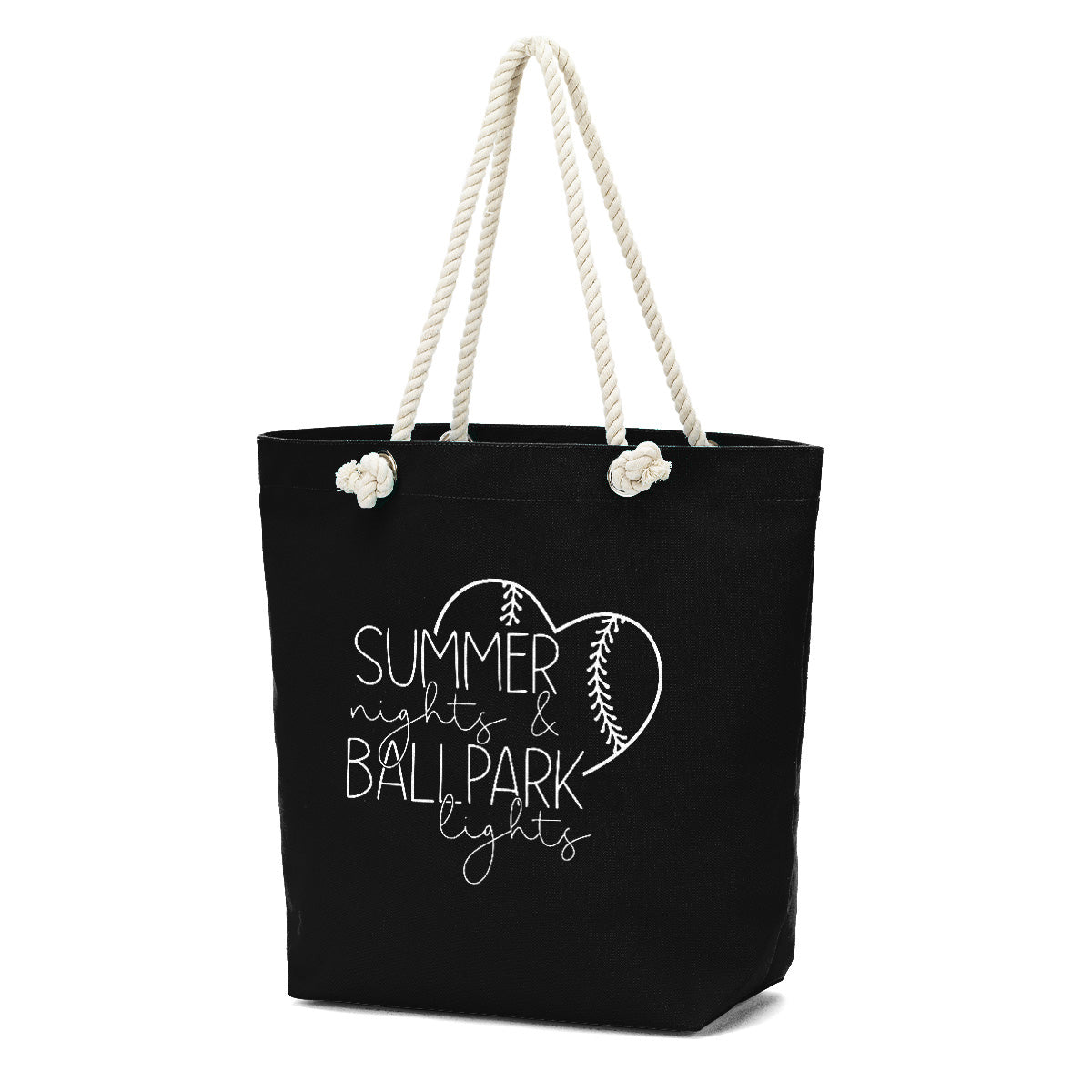 Viv & Lou Castaway Tote | Summer Nights, Ball Park Lights, Black