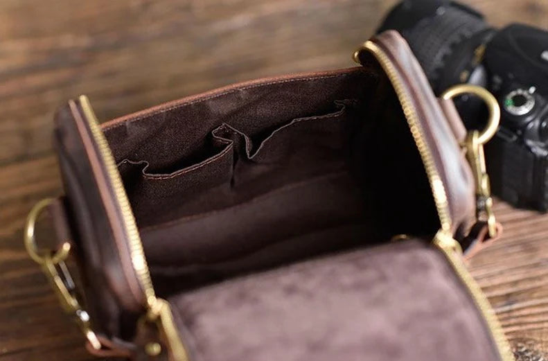 The Calista | Small Leather Camera Bag - Lens Case - BagNook