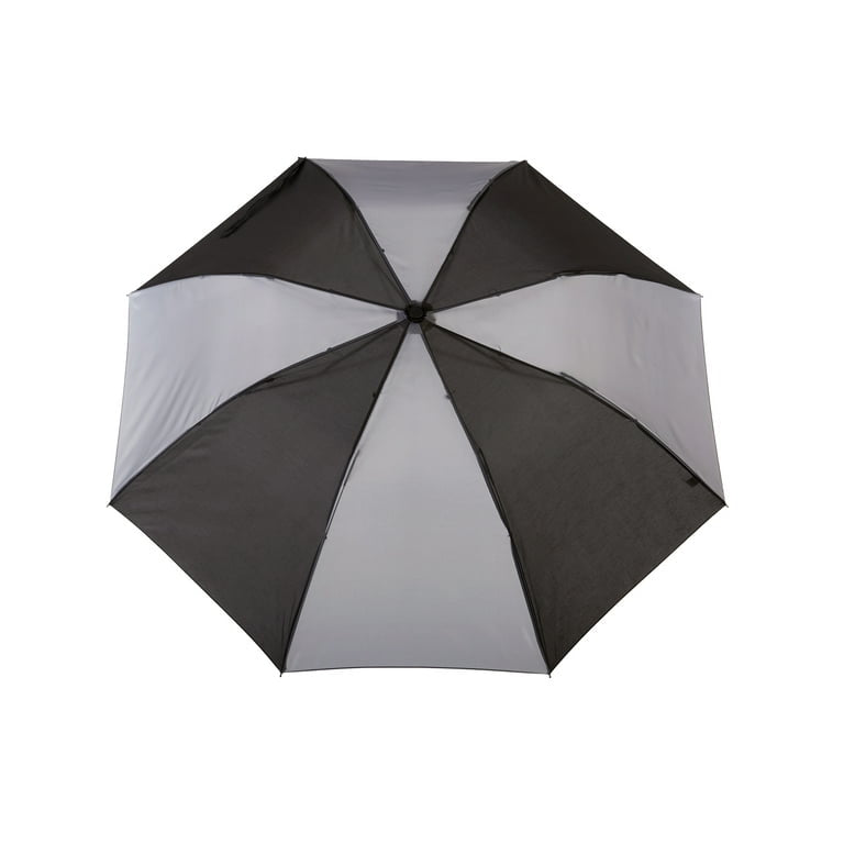 (black/gray)Totes Recycled Canopy Auto Open Umbrella - BagNook